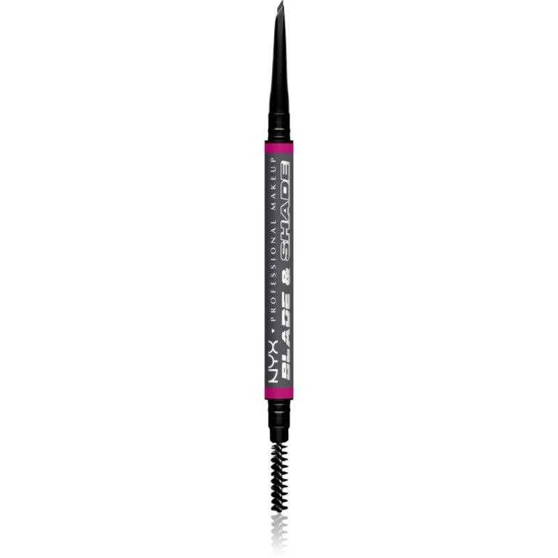 NYX Professional Makeup Blade & Shade tužka na obočí s kartáčkem odstín 11 Grey g