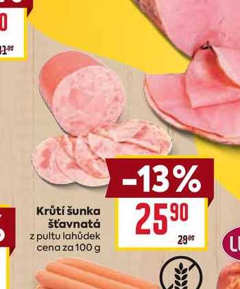 Krůtí šunka šťavnatá z pultu lahůdek cena za 100g