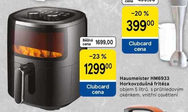 Hausmeister HM6933 Horkovzdušná fritéza cena objem 5 litrů. s průhledovým okénkem, vnitřní osvětlení 