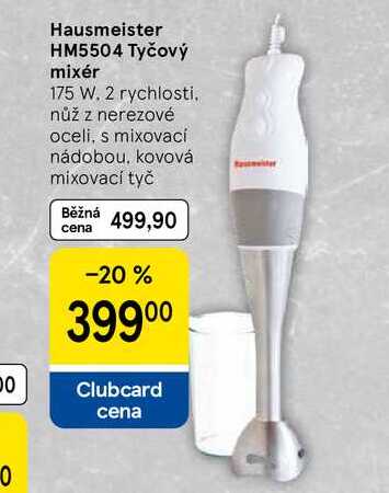 Hausmeister HM5504 Tyčový mixér 175 W. 2 rychlosti. nůž z nerezové oceli, s mixovací nádobou, kovová mixovací tyč  