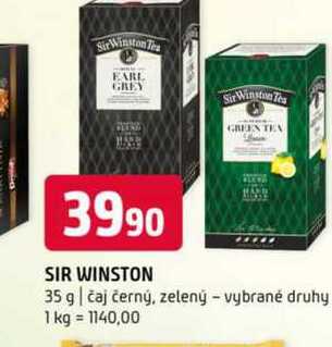 Sir winston 35 g čaj černý, zelený vybrané druhy