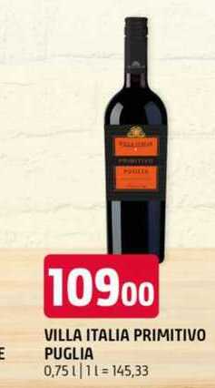 Villa italia primitivo puglia 0,75l