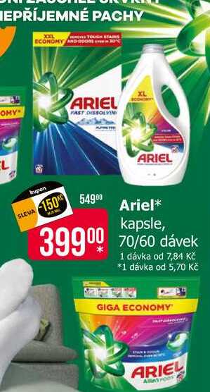 Ariel kapsle, 70/60 dávek 