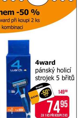4ward wards pánský holicí strojek 5 břitů 