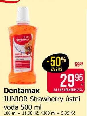 Dentamax JUNIOR Strawberry ústní voda 500 ml 