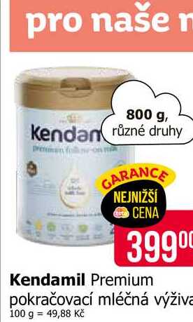Kendamil Premium pokračovací mléčná výživa 800 g 