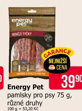 Energy Pet pamlsky pro psy 75 g, různé druhy 