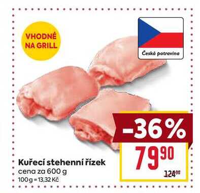 Kuřecí stehenní řízek cena za 600 g 