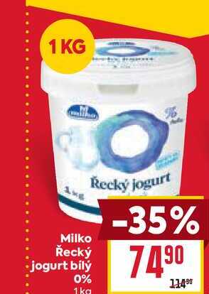 Milko Řecký jogurt bílý 0% 1 kg 