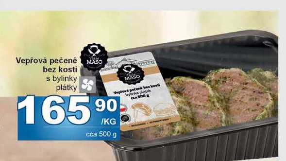 Vepřová pečeně bez kosti s bylinky, plátky 1kg