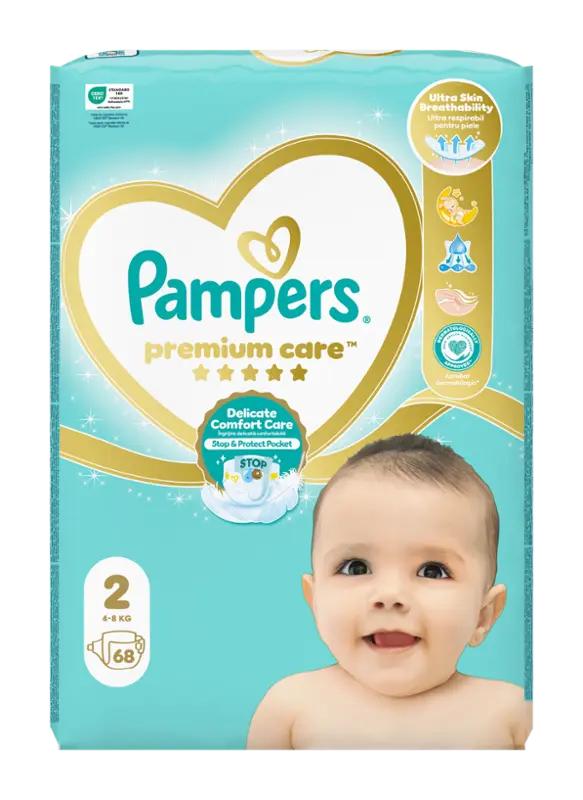 Pampers Plenky Premium Care 4 - 8 kg, vel. 2, 68 ks