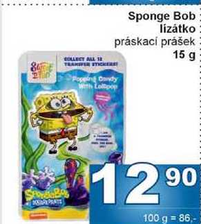 Sponge Bob lízátko práskací prášek 15 g