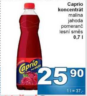 Caprio koncentrát malina jahoda pomeranč lesní směs 0,7l