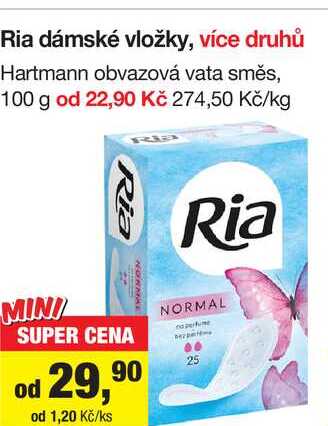 Ria dámské vložky, více druhů 