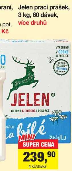 Jelen prací prášek, 3 kg, 60 dávek