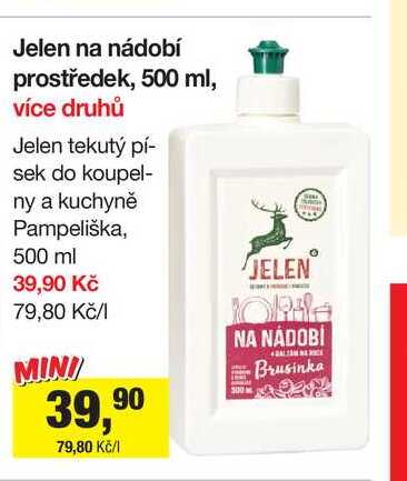 Jelen na nádobí prostředek, 500 ml, více druhů 