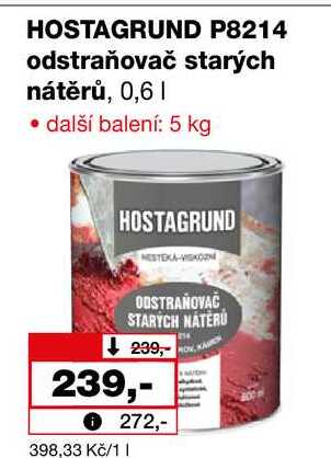 HOSTAGRUND P8214 odstraňovač starých nátěrů, 0,6l