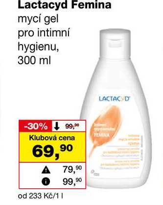 Lactacyd Femina mycí gel pro intimní hygienu, 300 ml