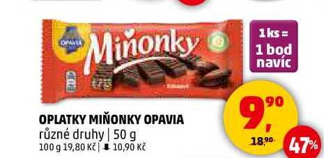 OPLATKY MIŇONKY OPAVIA různé druhy, 50 g