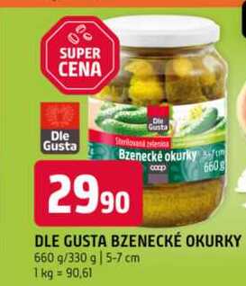 Dle gusta bzenecké okurky 660 g/330 g 5-7 cm 