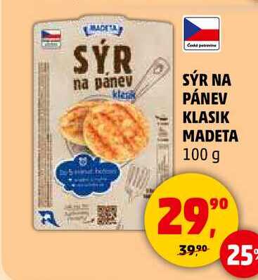 SÝR NA PÁNEV KLASIK MADETA, 100 g 