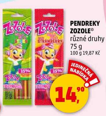 PENDREKY ZOZOLE STRAWBERRY různé druhy, 75 g  