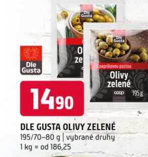 Dle gusta olivy 195/70-80 g vybrané druhy