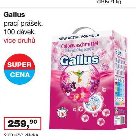 Gallus prací prášek, 100 dávek, více druhů 
