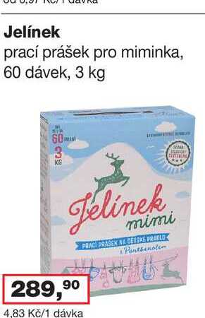 Jelínek prací prášek pro miminka, 60 dávek, 3 kg 