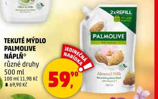 TEKUTÉ MÝDLO PALMOLIVE NÁPLŇ různé druhy, 500 ml  