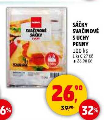 SÁČKY SVAČINOVÉ SUCHY PENNY, 100 ks  