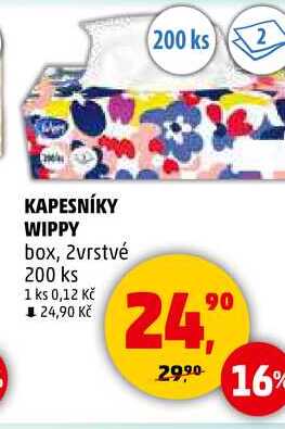 KAPESNÍKY WIPPY box, 2vrstvé, 200 ks   