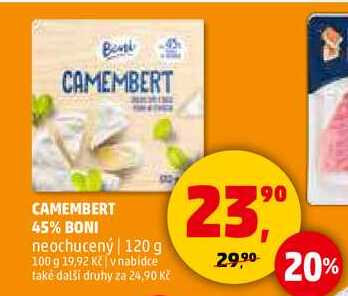 CAMEMBERT 45% BONI neochucený, 120 g  