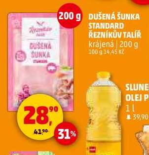 DUŠENÁ ŠUNKA STANDARD ŘEZNÍKŮV TALÍŘ krájená, 200 g 