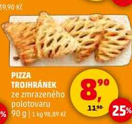 PIZZA TROJHRÁNEK ze zmrazeného polotovaru, 90 g