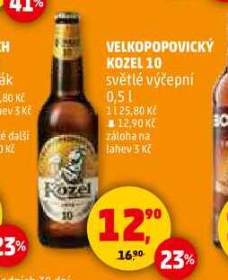 VELKOPOPOVICKÝ KOZEL 10 světlé výčepní, 0,5 l