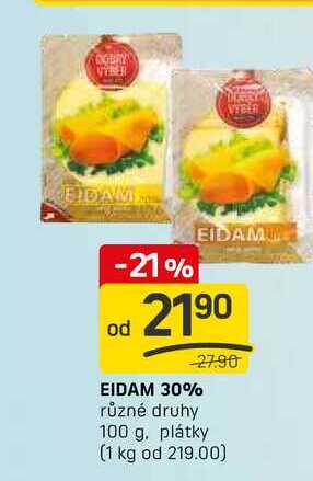 EIDAM 30% různé druhy  100g
