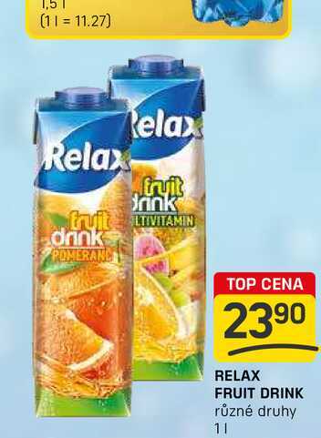 RELAX FRUIT DRINK různé druhy 11 