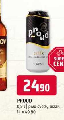 Proud světlý ležák 0,5 l  v akci