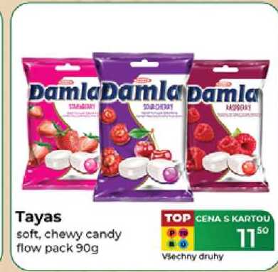 Tayas soft, chewy candy flow pack 90 g