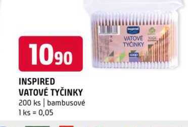 Inspired vatové tyčinky 200 ks bambusové