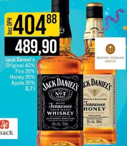 Jack Daniel's Original 40% Fire 35% Honey 35% Apple 35% 0,7l