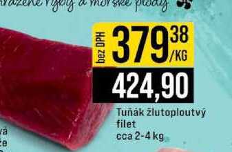 Tuňák žlutoploutvý filet cca 2-4 kg 