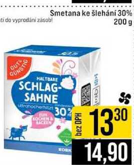 Smetana ke šlehání 30% 200 g 