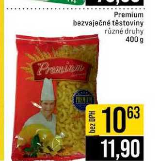 Premium bezvaječné těstoviny různé druhy 400 g 