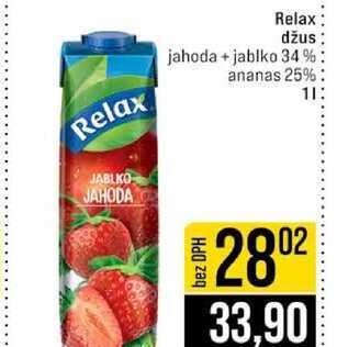 Relax džus jahoda + jablko 34% ananas 25% 1l
