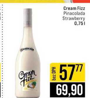 Cream Fizz Pinacolada Strawberry 0,75l
