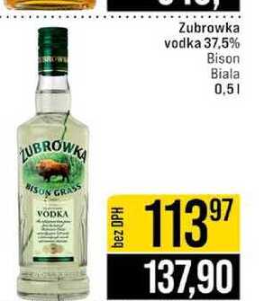 Zubrowka vodka 37,5% Bison Biala 0,5l 
