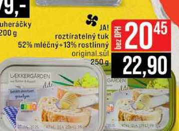 JA! roztíratelný tuk 52% mléčný+13% rostlinný original.súl 250 g 