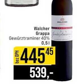 Walcher Grappa Gewürztraminer 40% 0,5l
